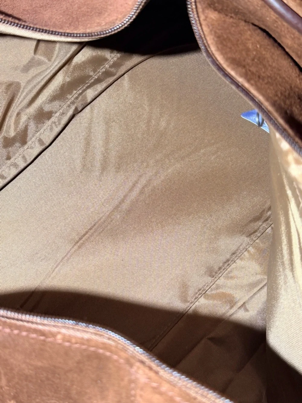 2003 Marlboro Grit Gear Suede Duffel Bag in Chestnut and Dark Brown